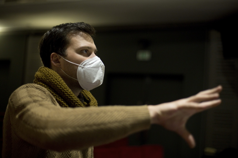 Lukáš Kopecký při práci na inscenaci Lichožrouti Lukáš Kopecký při práci na inscenaci Lichožrouti