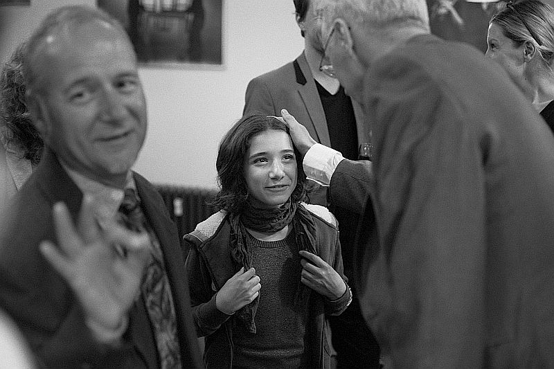 Po sobotní premiéře - uprostřed Aimee, vlevo její tatínek, vpravo režisér Pitínský - foto Marek Malůšek